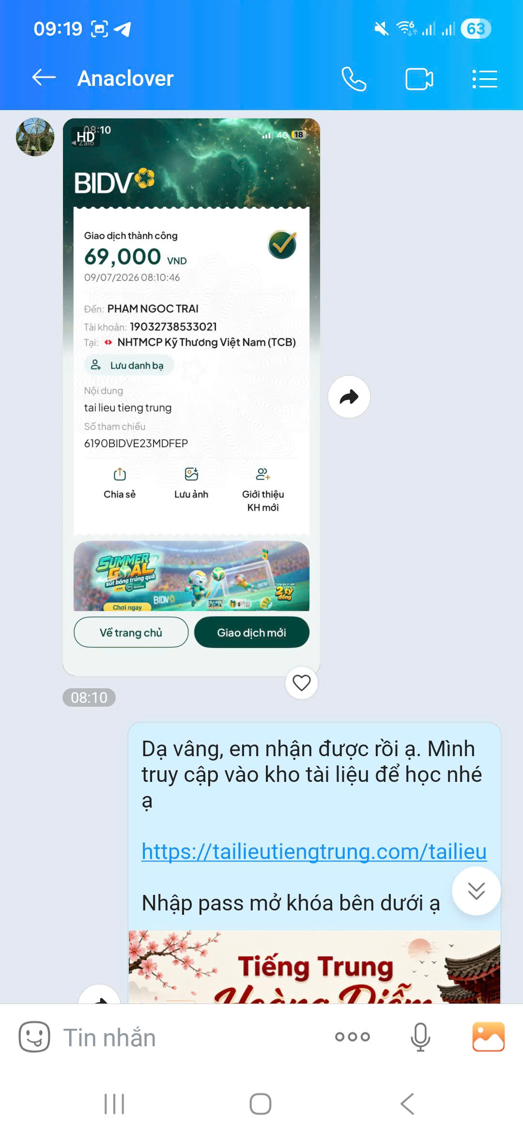 Giao dịch thành công